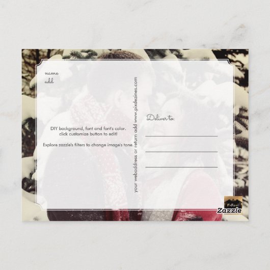 Carte Postale PixDezines do-it-yourself couleur/Sauvegarder notr (Dos)