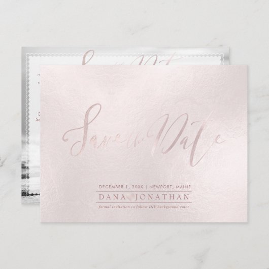 Carte Postale PixDezines Enregistrer la date/Iridescente Blush P (Devant / Derrière)