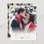 Carte Postale PixDezines Enregistrer notre Date Calligraphie Fau (Devant / Derrière)