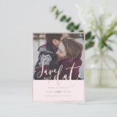 Carte Postale PixDezines Enregistrer notre date, Fun Script Poli (Debout devant)