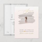 Carte Postale PixDezines Enregistrez la date Luxe Script DIY cou (Devant / Derrière)