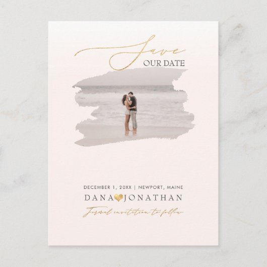 Carte Postale PixDezines Enregistrez la date Luxe Script DIY cou (Devant)
