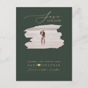 Carte Postale PixDezines Enregistrez la date Luxe Script DIY Cou