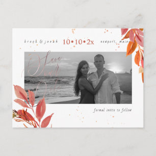 Carte Postale PixDezines Fall Foliage Save our Date Dusty Orange