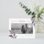 Carte Postale PixDezines Fall Foliage Save our Date Dusty Purple (Debout devant)