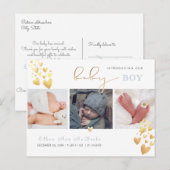 Carte Postale PixDezines Faux cœurs en or (Devant / Derrière)