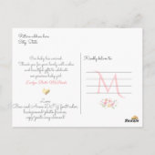 Carte Postale PixDezines Fleurs d'aquarelle bleu Fille Naissance (Dos)