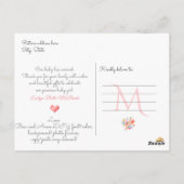 Carte Postale PixDezines Fleurs d'aquarelle, Naissance de fille (Dos)