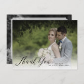 Carte Postale PixDezines Mariage Merci/Calligraphie Chic (Devant / Derrière)