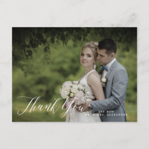 Carte Postale PixDezines Mariage Merci/Calligraphie stylish
