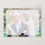 Carte Postale PixDezines Mariage Merci/Faux Gold Script (Dos)