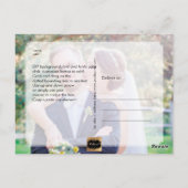 Carte Postale PixDezines Mariage Merci/Faux Gold Script (Dos)