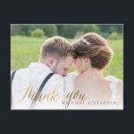 Carte Postale PixDezines Mariage Merci/Faux Gold Script<br><div class="desc">PixDezines mariage merci cartes postales avec faux or fun script moderne. Customise-le ! Copyright © 2008-2016 PixDezines.com™ et PixDezines™ sur zazzle.com. Tous droits réservés.</div>