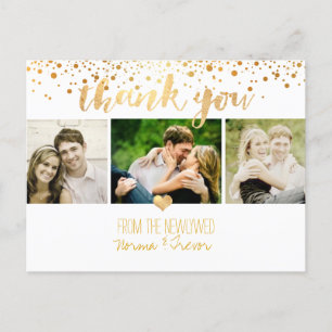 Carte Postale PixDezines mariage merci/faux or