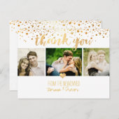 Carte Postale PixDezines mariage merci/faux or (Devant / Derrière)