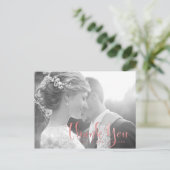 Carte Postale PixDezines Mariage Merci/Rose Gold Script (Debout devant)