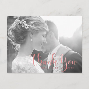Carte Postale PixDezines Mariage Merci/Rose Gold Script