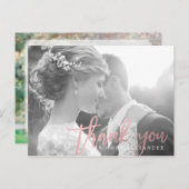 Carte Postale PixDezines Mariage Merci/Rose Gold Script (Devant / Derrière)