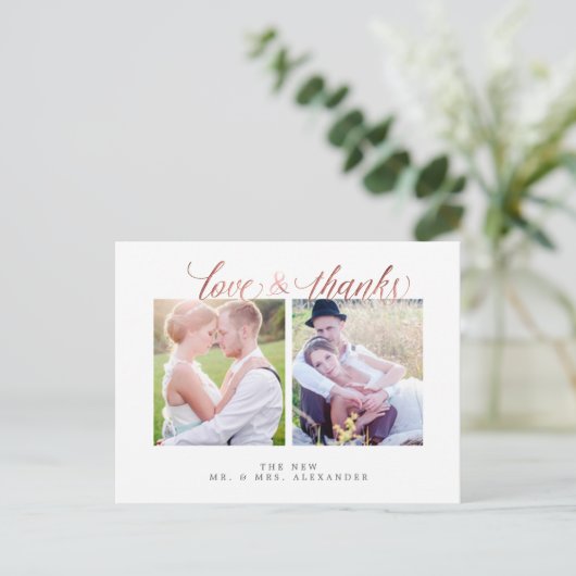 Carte Postale PixDezines Mariage Merci/Script amusant (Debout devant)