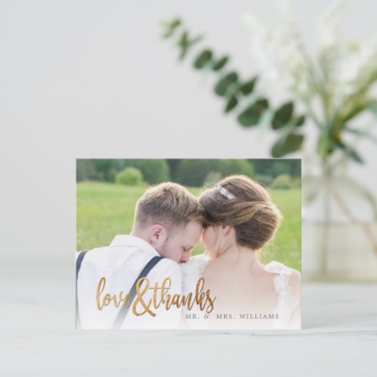Carte Postale PixDezines Mariage Merci/Script amusant (Debout devant)