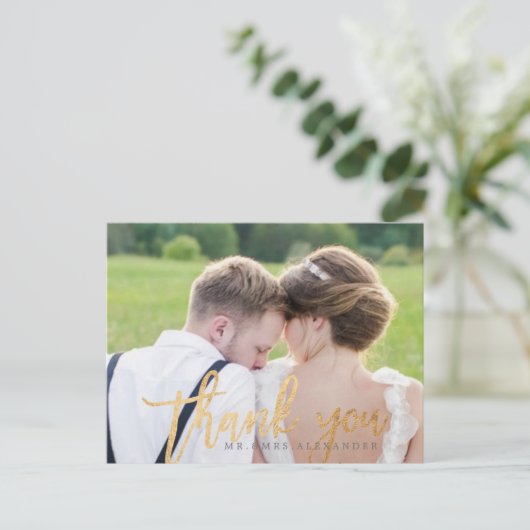 Carte Postale PixDezines Mariage Merci/Script moderne (Debout devant)