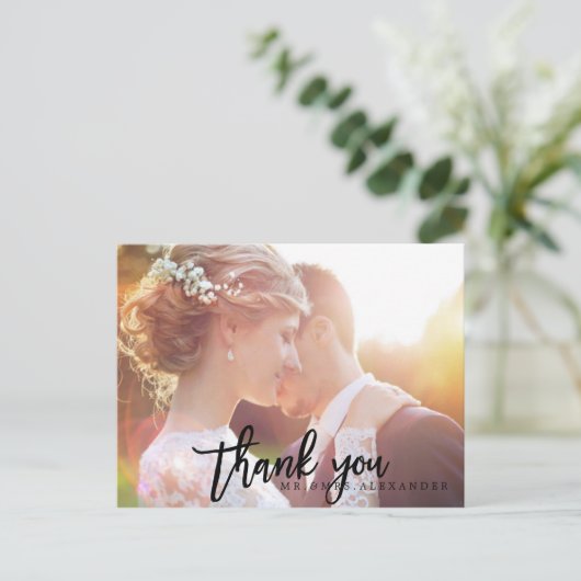 Carte Postale PixDezines Mariage Merci/Script moderne (Debout devant)