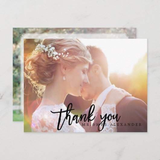 Carte Postale PixDezines Mariage Merci/Script moderne (Devant / Derrière)