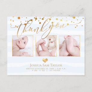 Carte Postale PixDezines Merci, Baby shower/Confetti/Coeur
