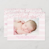 Carte Postale PixDezines Merci bébé/Confetti rose pâle (Devant / Derrière)