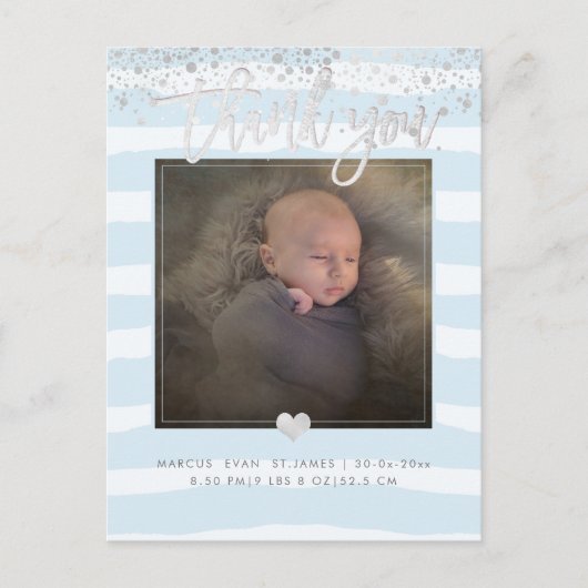 Carte Postale PixDezines Merci de douche/Poudre éblouie bleu (Devant)