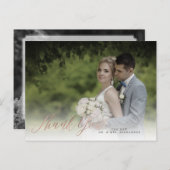 Carte Postale PixDezines Merci/Faux Rose Gold Calligraphy (Devant / Derrière)