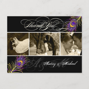 Carte Postale PixDezines Peacock Mariage Photos Merci