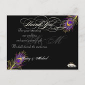 Carte Postale PixDezines Peacock Mariage Photos Merci (Dos)