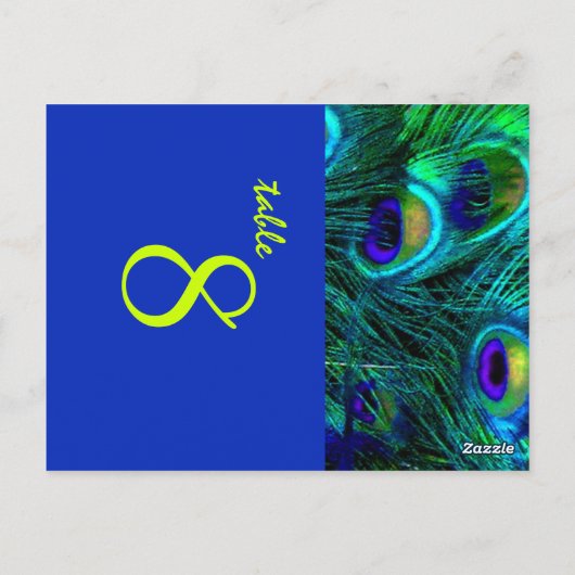 Carte Postale PixDezines Peacock plumes/cobalt/do-it-yourself po (Dos)