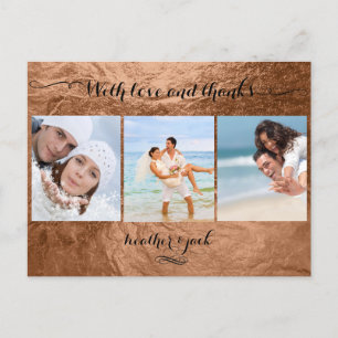 Carte Postale PixDezines photos faux cuivre/mariage merci