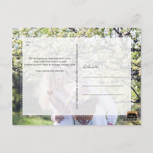 Carte Postale PixDezines Rose Quartz Date d'enregistrement/Confe (Dos)