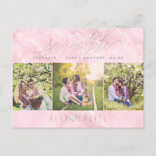 Carte Postale PixDezines Rose Quartz Date d'enregistrement/Confe (Devant)