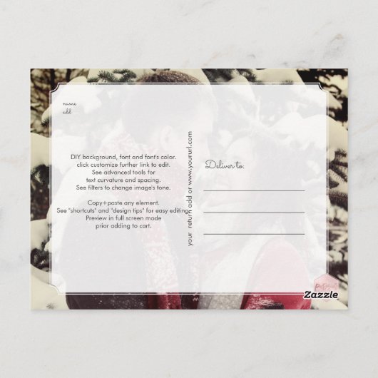 Carte Postale PixDezines Sauvegardez notre date Calligraphie Ros (Dos)