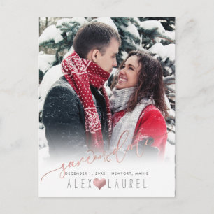 Carte Postale PixDezines Sauvegardez notre date Calligraphie Ros