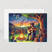 Carte postale Pixel 16 bits du mois de la guitare (Devant / Derrière)