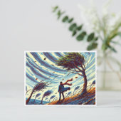 Carte postale Pixel Art Big Wind Day - Retro Windy (Debout devant)