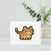 Carte postale Pixel Art Chat Orange (Debout devant)