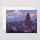 Carte Postale Pixel Art Katmandu Népal (Devant / Derrière)