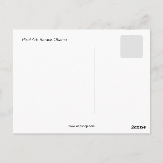 Carte Postale Pixel art (points), Barack Obama (Dos)