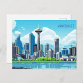 Carte Postale Pixel Art Vancouver Canada (Devant / Derrière)