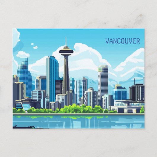 Carte Postale Pixel Art Vancouver Canada (Devant)