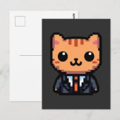 Carte Postale Pixel Purfection Chat (Devant / Derrière)