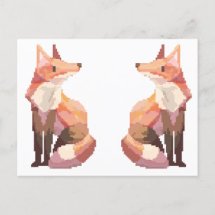 Carte Postale Pixellisation des renards