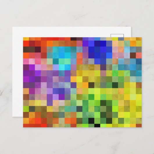 Carte Postale Pixels quadrillés (Devant / Derrière)