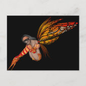 Carte Postale Pixie 3D pour papillon Monarque orange - Fée 2 (Devant)